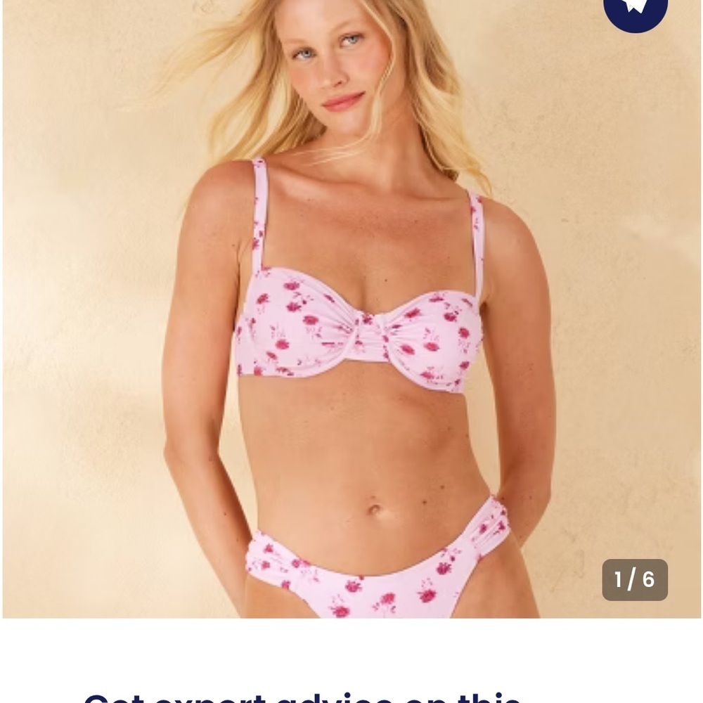 Shade & Shore Pink Floral Bikini top is a 34C